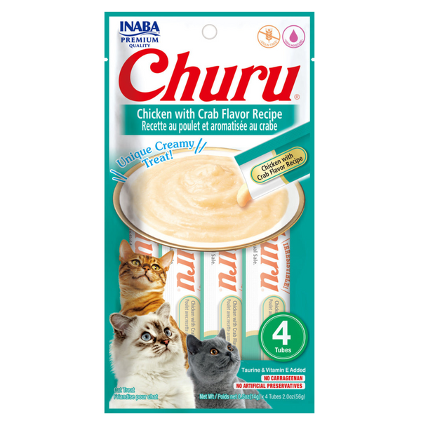 Inaba Cat Treat Churu Puree Chicken with Crab 01