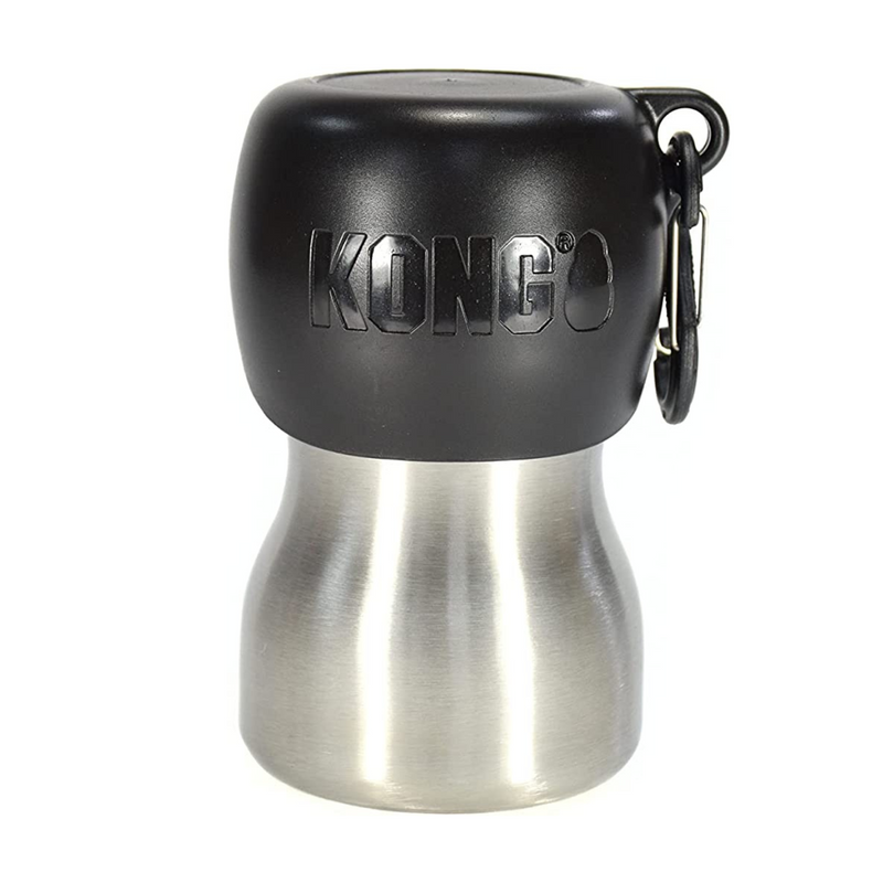 KONG H2O Stainless Steel Dog Water Bottle 280ml Black