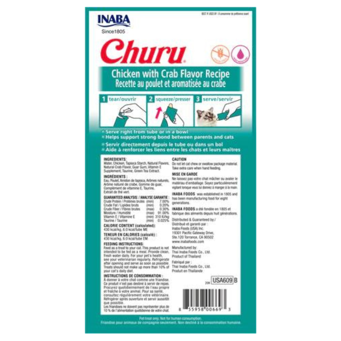 Inaba Cat Treat Churu Puree Chicken with Crab 02