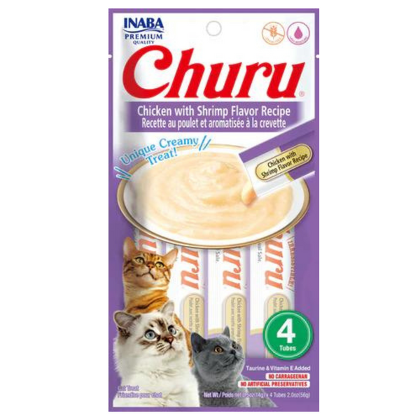 Inaba Cat Treat Churu Puree Chicken with Shrimp 01