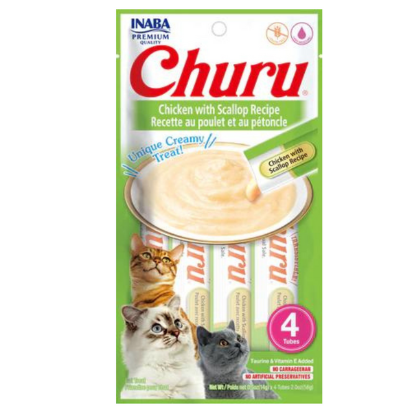 Inaba Cat Treat Churu Puree Chicken with Scallop 01