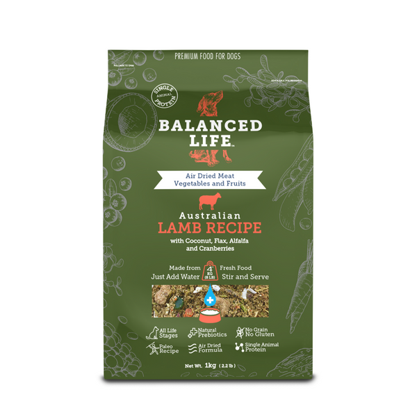 Balanced Life Air-Dried Rehydrate Dog Food - Lamb 1kg