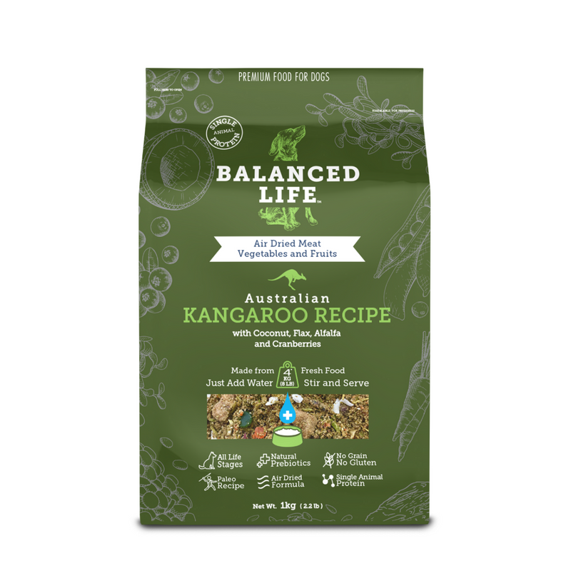 Balanced Life Air-Dried Rehydrate Dog Food - Kangaroo 1kg