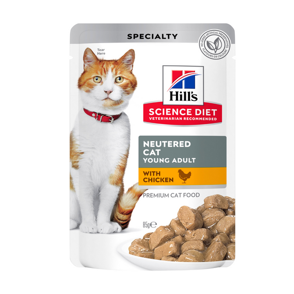 Hill's Science Diet Young Adult Neutered Cat Chicken Cat Food Pouches 01