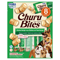 Inaba Churu Bites Wraps Chicken with Tuna, soft wrapped chews, 6 packs of 8 x 12g, dog treat