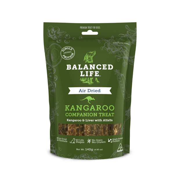 Balanced Life Air-Dried Companion Dog Treat - Kangaroo 140g