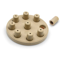 Nina Ottosson Dog Smart Composite Level 1 puzzle, sand-coloured disc with cylindrical treat pegs