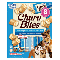 Inaba Churu Bites Wraps Chicken with Cheese, soft wrapped chews, 6 packs of 8 x 12g, dog treat