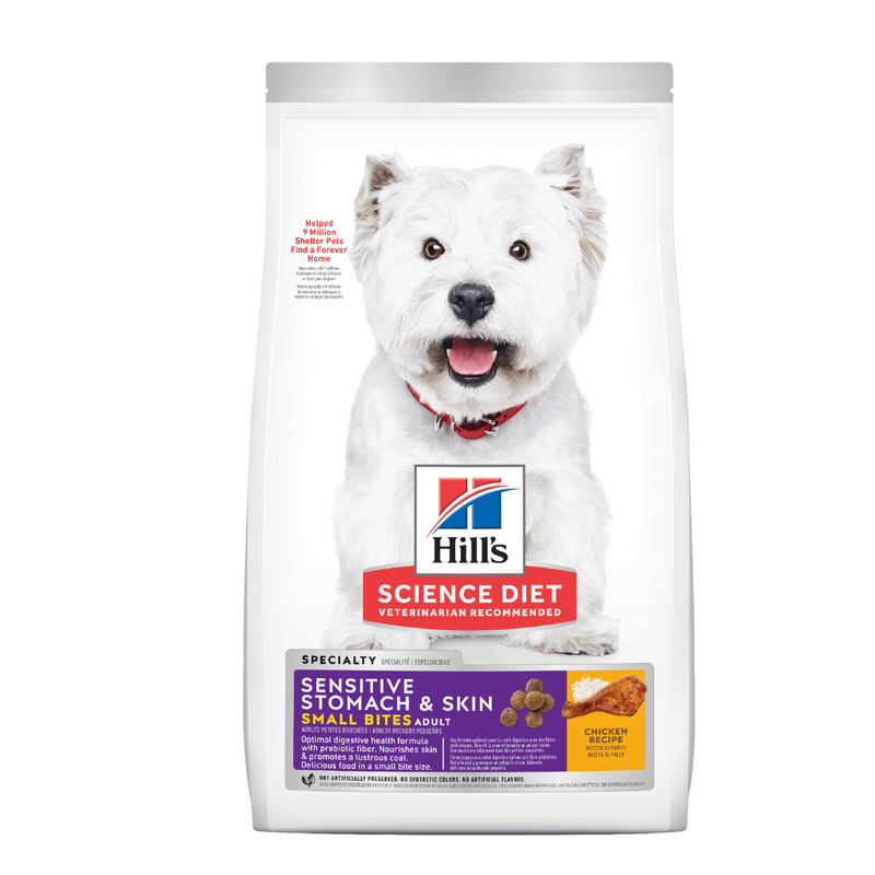 Hill's Science Diet Dry Dog Food Adult Sensitive Skin & Stomach Small Bites