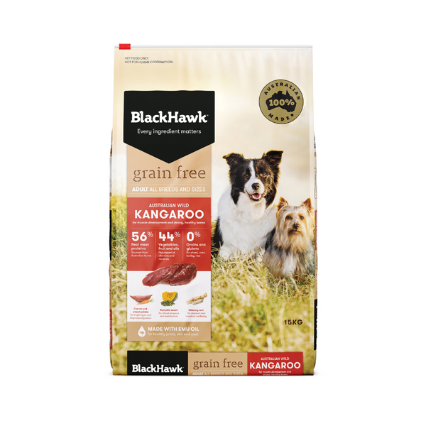 Black Hawk Dry Dog Food Grain Free Adult Kangaroo 15kg