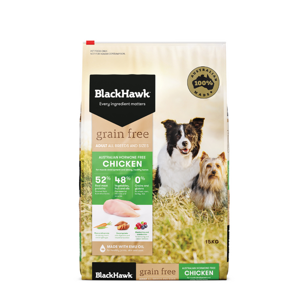 Black Hawk Dry Dog Food Grain Free Adult Chicken 15kg