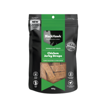 Black Hawk Chicken Jerky Straps dog treats, 100g pack front