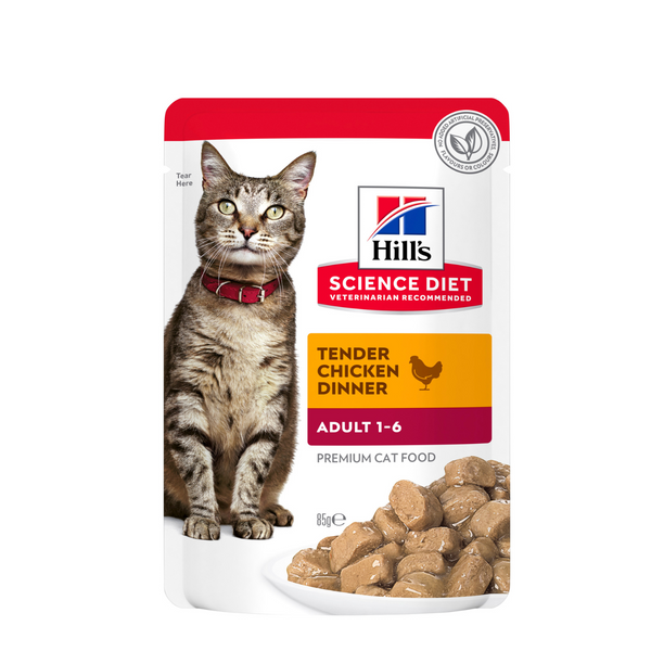 Hill's Science Diet Adult Tender Chicken Cat Food Pouches 01