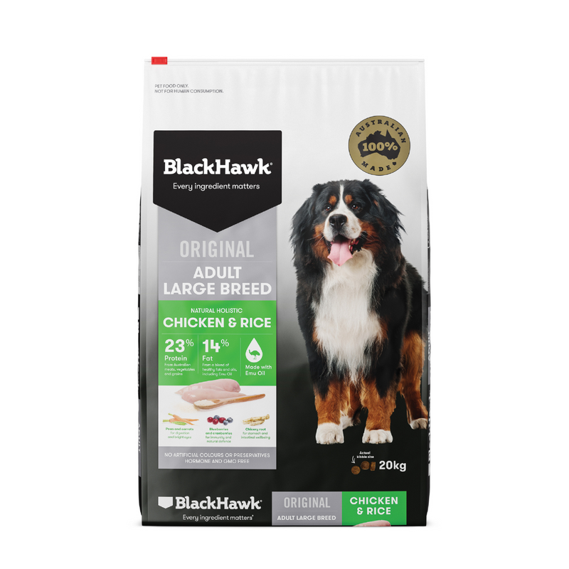 Black Hawk Dry Dog Food Original Adult Large Breed Chicken & Rice 20kg