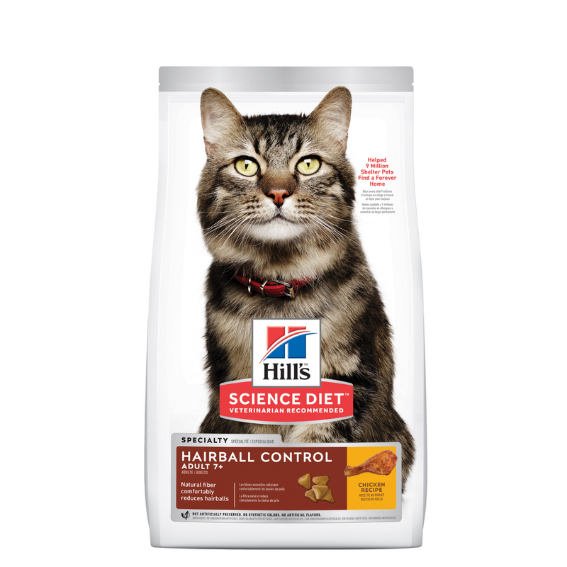 Hill's Science Diet Dry Cat Food Adult 7+ Senior Hairball Control