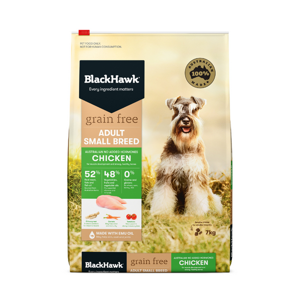 Black Hawk Dry Dog Food Grain Free Adult Small Breed Chicken 7kg