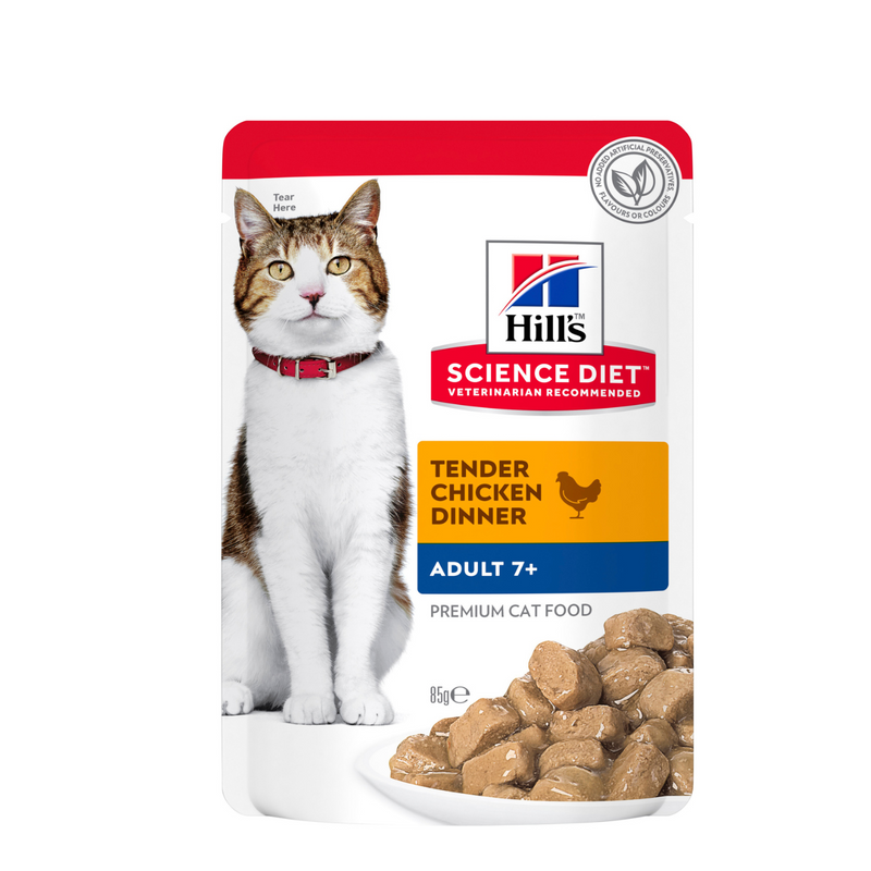 Hill's Science Diet Adult 7+ Tender Chicken Cat Food Pouches 01