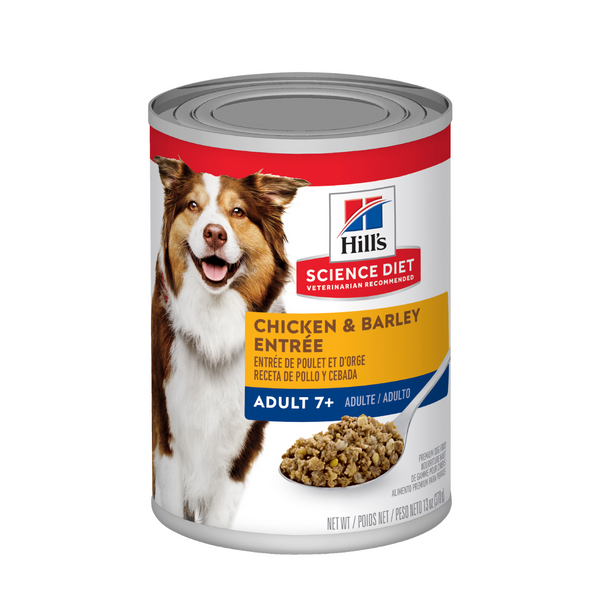 Hill's Science Diet Canned Dog Food Adult 7+ Senior Chicken & Barley Entree 01