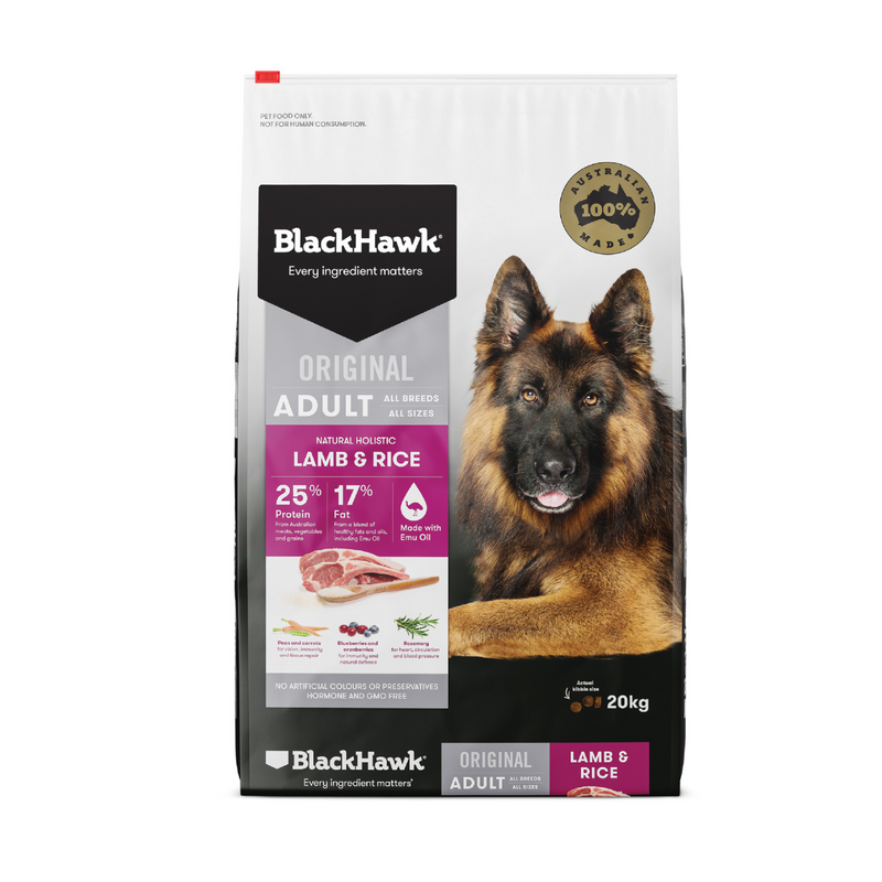 Black Hawk Dry Dog Food Original Adult Lamb & Rice 20kg