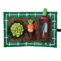 Nina Ottosson Activity Matz Garden Game snuffle mat with plush lettuce, carrot and garden trowel