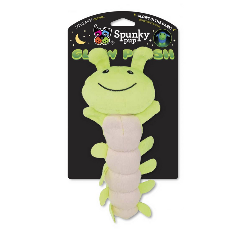 Spunky Pup Dog Toy Glow Plush Caterpillar