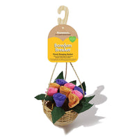 Rosewood Boredom Breaker floral hanging basket of dried flowers on its header card