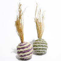 Rosewood Wacky Rollers, woven balls topped with dried grass tufts for small pets