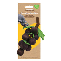 Rosewood Grape n Gnaw carved wooden grape bunch chew on its Boredom Breaker card