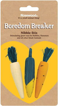 Rosewood Woodies 3D veg nibble stix wood gnaws for rabbits, hamsters and small animals