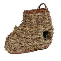 Rosewood woven grass Play n Hide boot with a side opening and hanging loop
