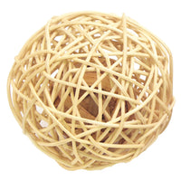 Rosewood woven rattan wobble ball for small pets to nudge and chew