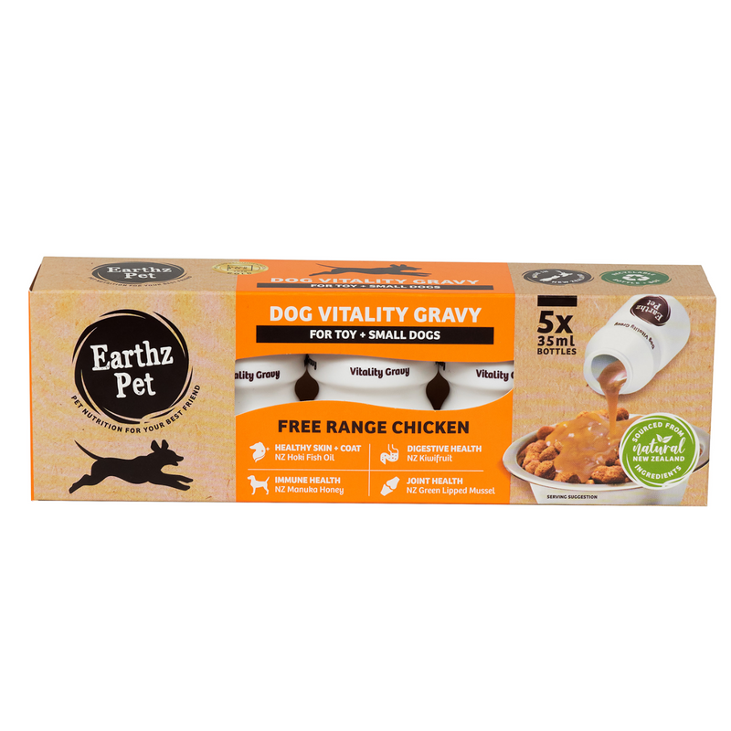 Earthz Pet Dog Vitality Gravy for Toy & Small Dogs Free Range Chicken 35ml x 5