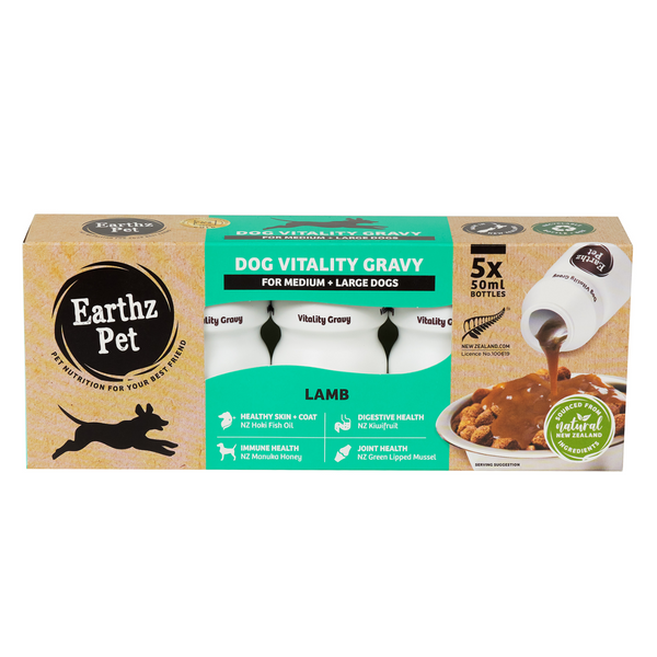 Earthz Pet Dog Vitality Gravy for Medium & Large Dogs Lamb 50ml x 5