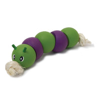Rosewood Woodies caterpillar chew of green and purple wooden beads on a rope