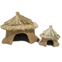 Rosewood edible grass Play Shack huts for small pets, large and small shown together