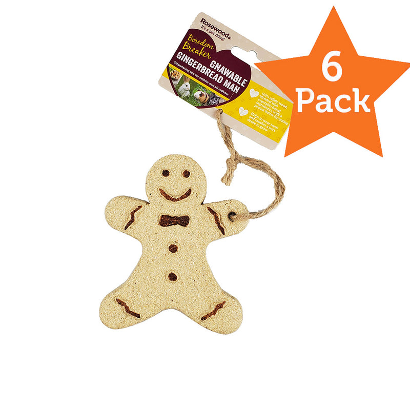 Rosewood Small Animal Activity Toys Gingerbread Man With Jute Cord 02