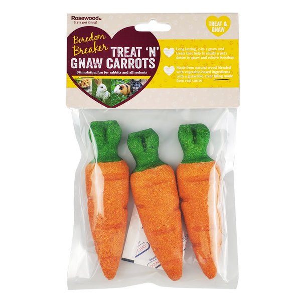 Rosewood Small Animal Activity Toys Small Carrots With Filling 01