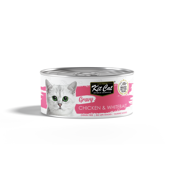 Kit Cat Gravy Canned Cat Food Chicken & Whitebait 70g