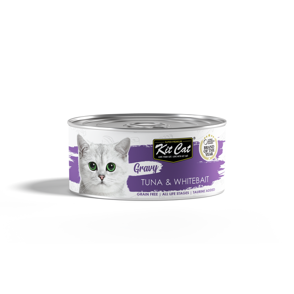 Kit Cat Gravy Canned Cat Food Tuna & Whitebait 70g