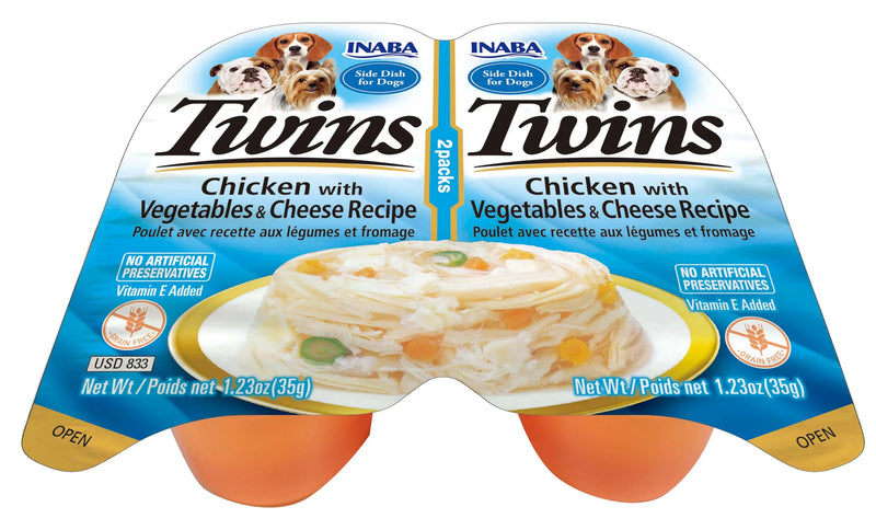 Inaba Dog Treat Twin Packs Chicken with Vegetables & Cheese Recipe 01