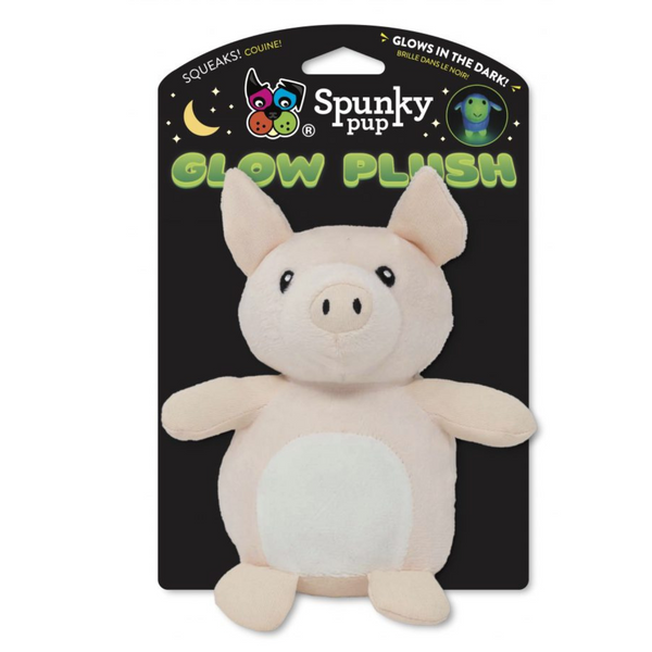 Spunky Pup Dog Toy Glow Plush Pig