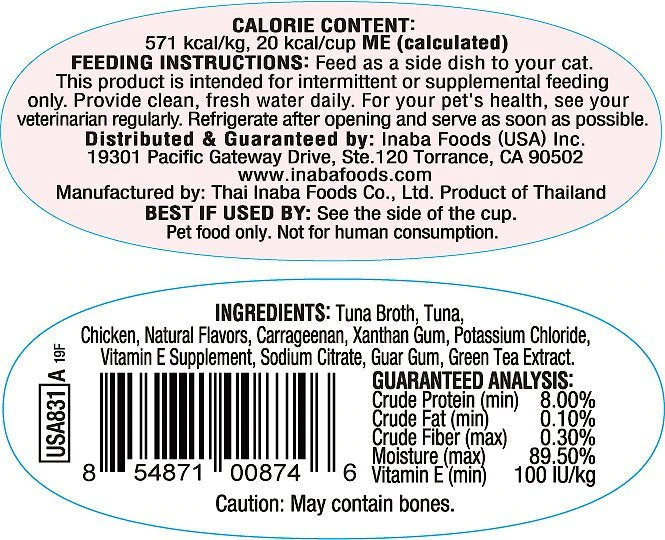 Inaba Cat Treat Twin Packs Tuna & Chicken Recipe 02