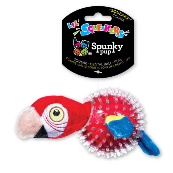 Spunky Pup Dog Toy Lil Bitty Squeakers Parrot
