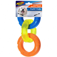 Nerf Dog TPR Exo three-ring tug dog toy, 23cm - centred view