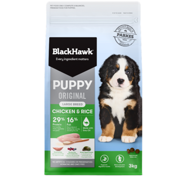 Black Hawk Dry Dog Food Original Puppy Large Breed Chicken & Rice 3kg