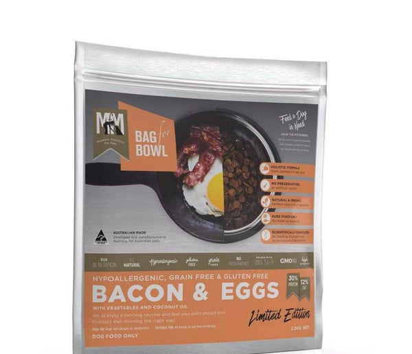 MfM Meals For Mutts Dry Dog Food Hypoallergenic Grain Free & Gluten Free Bacon & Eggs