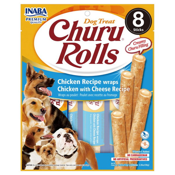 Inaba Dog Treat Churu Rolls Chicken Wraps with Cheese 01