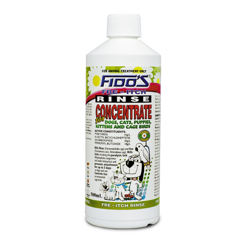 Fido's Fre-Itch Rinse Concentrate for Dogs, Cats & Cage Birds 500ml
