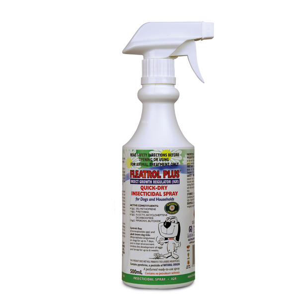 Fido's Fleatrol + I.G.R Quick Dry Insecticidal Spray for Cats, Dogs & Households 500ml