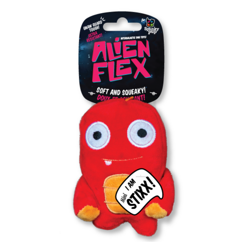 Spunky Pup Dog Toy Alien Flex Plush Mini Stixx